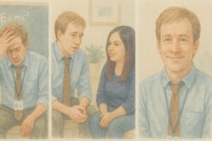 teacher triptych watercolor male maths